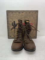 New Men’s Brown Lace Up Laredo Cowboy Boots. 1225 9 D. 4-53t