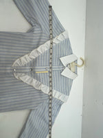 New Women’s Blue Striped H Bar C Long Sleeve Button Up Shirt #20119 3B-33