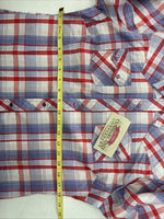 New Women’s Cumberland Pink Purple Plaid Long Sleeve Pearl Snap Medium LL-47