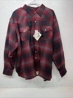 New Men’s ELY Cattleman Red Plaid Wool Jacket XL JJ-600