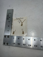 New Womens Fashion Pendant Gold Earrings And Chain Necklace. 63 B-4