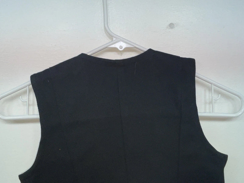 New Women’s Black With Bling Valencia Cut Off Zip Up Shirt S #69479 3B-63
