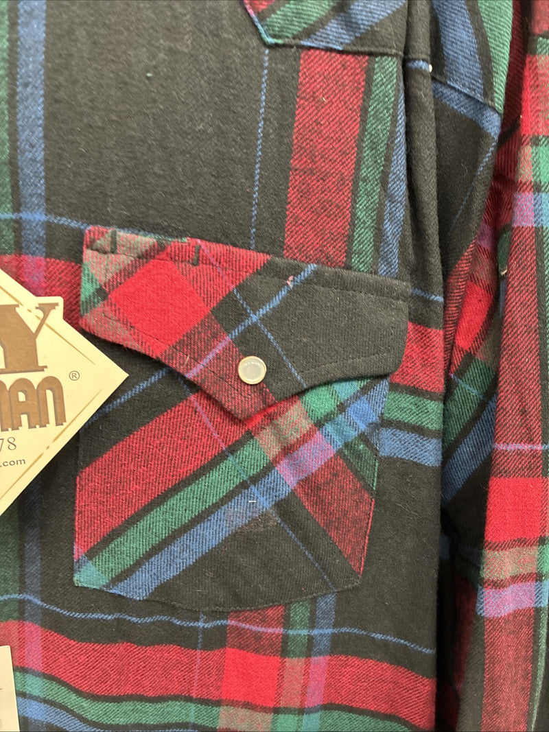 New Men’s ELY Cattleman Multiple Color Flannel Long Sleeve Pearl Snap 4XL E-86