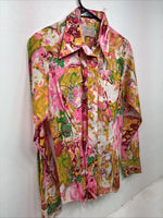 New Women’s H Bar C Floral Designed Long Sleeve Pearl Snap Size 36 YY-25