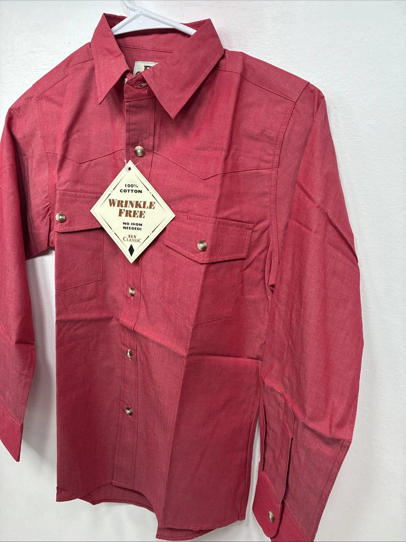 New Kids ELY Classic Pink Long Sleeve Button Up Medium DD-78
