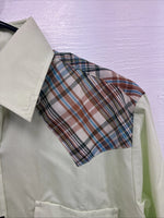 New Men’s Western Shirts Green Plaid Long Sleeve Pearl Snap 15.5 Medium K-99