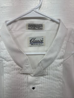 New Classix White Long Sleeve Button Up English Shirt 20-20.5 4XL X-101