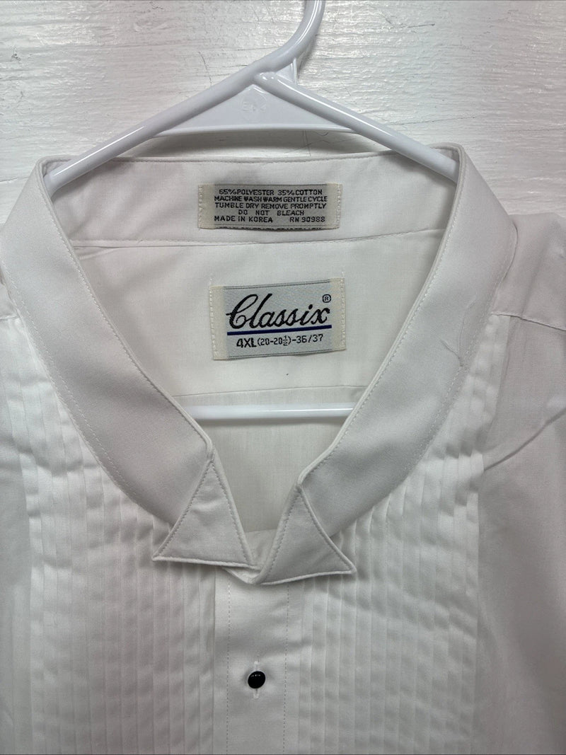 New Classix White Long Sleeve Button Up English Shirt 20-20.5 4XL X-101