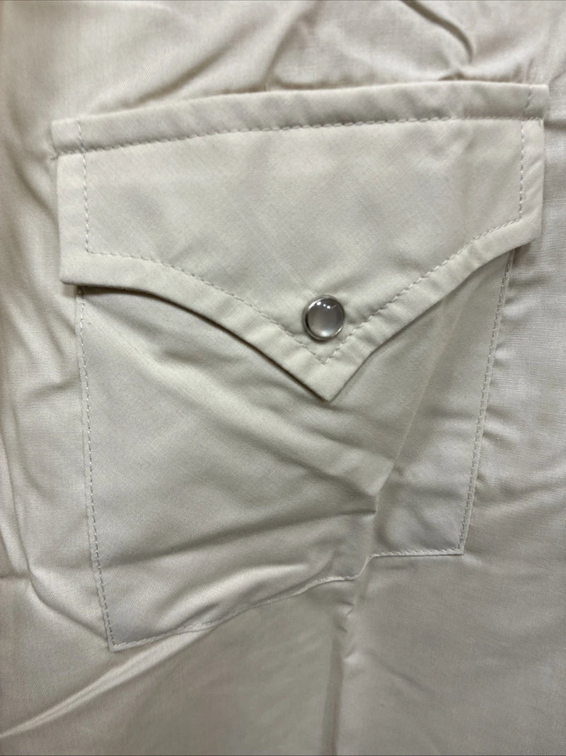 New Men’s ELY Cattleman Tan Short Sleeve Pearl Snap 18.5  2XL H-69