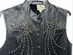 New Women’s 1849 Authentic Ranchwear Black Star Western Show Vest Large L-602