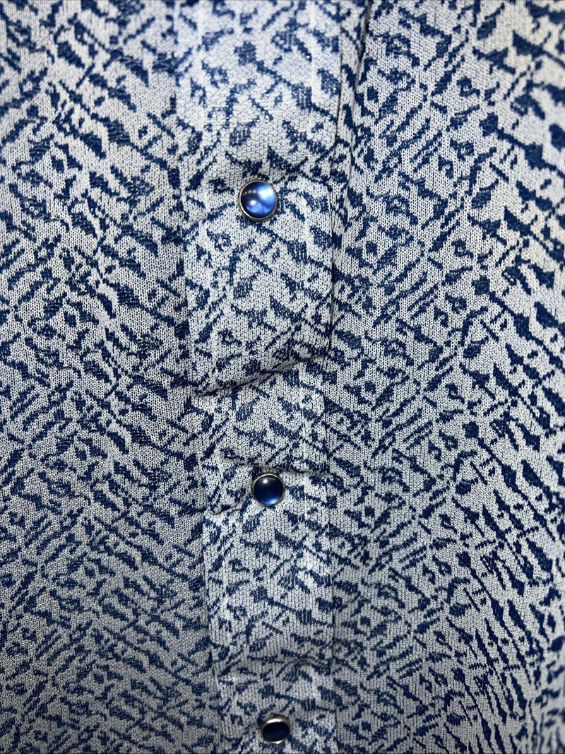 New Men’s Blue Pearl Snap Miller Long Sleeve Shirt. 15.5x33 M I-45