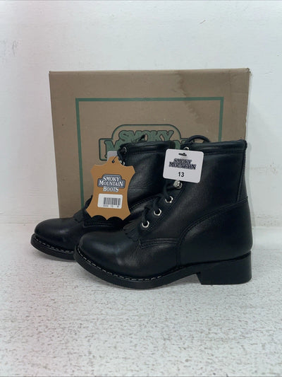 New Kids Black Lace Up Smoky Mountain Cowboy Boots. 3009 C 13 R. 23-63