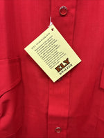 New Men’s ELY Cattleman Red Short Sleeve Pearl Snap 16.5 Large CC-2