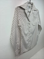 New Women’s Dickson Jenkins White Brown Long Sleeve Pearl Snap Size 30 KK-94