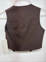 New Women’s Dickson Jenkins Brown Button Up Vest Size 6 TT-116