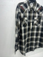New Men’s Green Plaid Rose ELY cattleman Pearl Snap Long Sleeve Shirt. XXL G-66