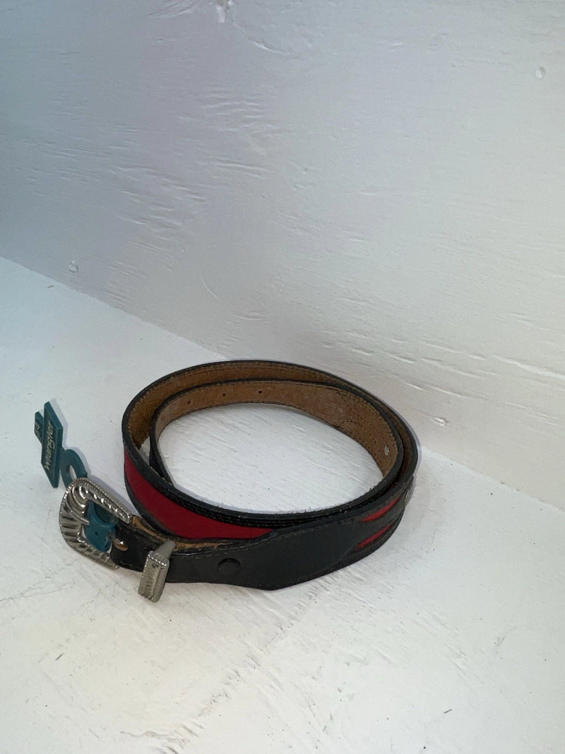 New Red Genuine Leather Wrangler 34” Belt #628005 JJ-5