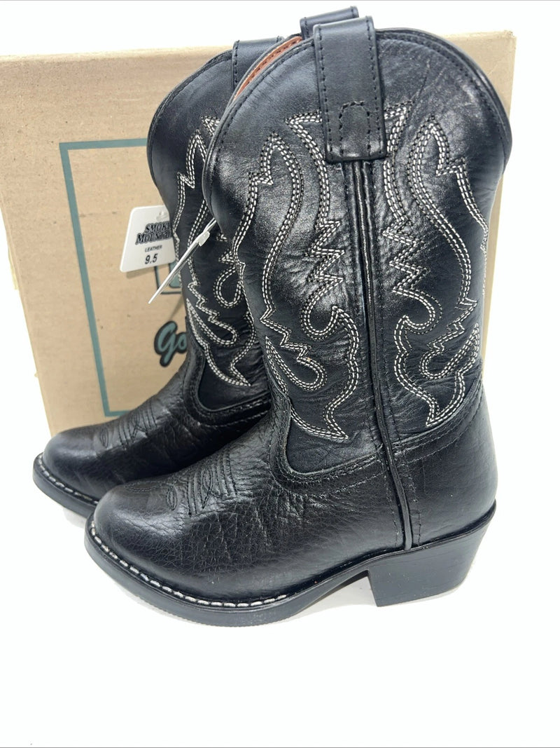 New Children’s Black Smoky Mountain Cowboy Boots. 1117 C 9.5 9 1/2. 24-35