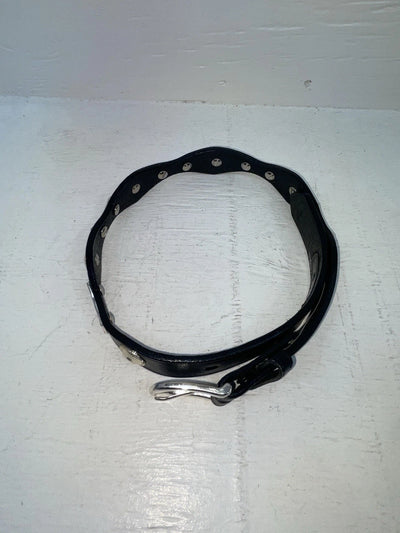 New Black Genuine Leather Nocona Silver Pendent 24” Belt #N4412001 NN-66