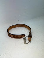 New Brown Genuine Leather Perkies Tooled 18” Belt #170 NN-85