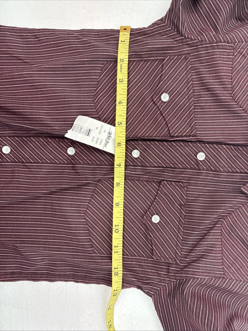 New Kids White Horse Purple Stripe Long Sleeve Pearl Snap Medium DD-73 