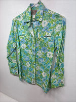 New Kids Rockmount Green Floral Long Sleeve Pearl Snap 8/30 LL-74