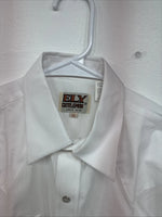 New Boys ELY Cattleman White Long Sleeve Pearl Snap Size 16 DD-76 