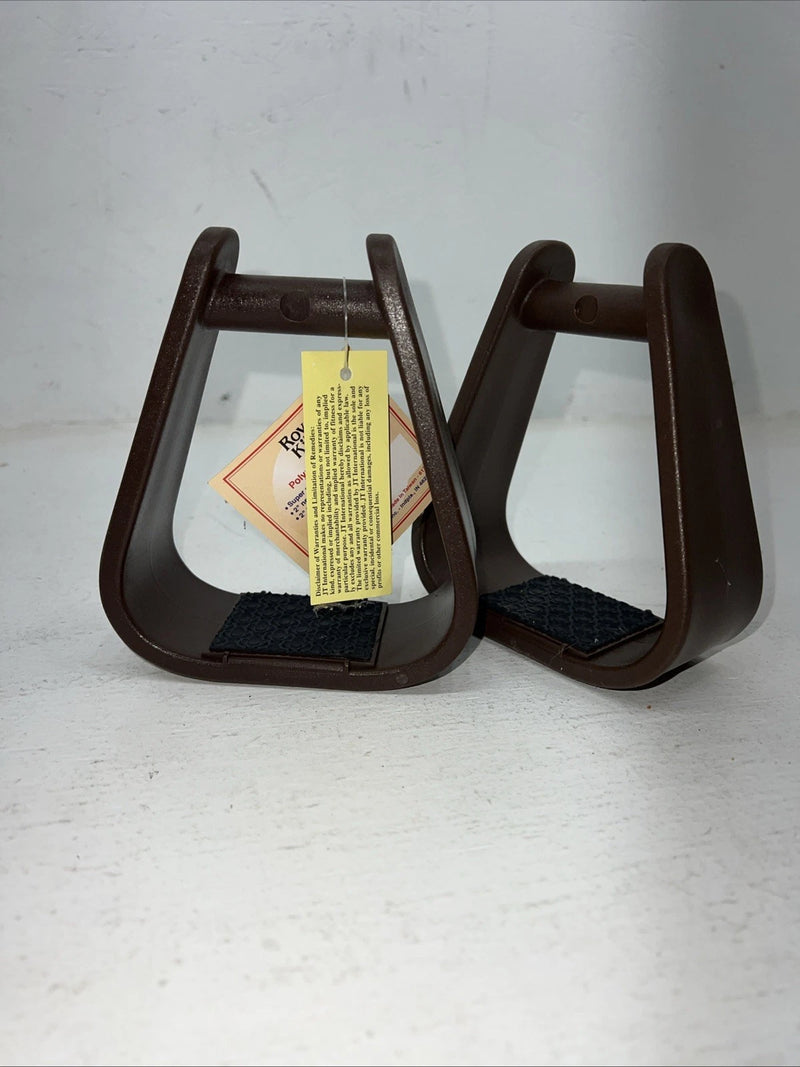 New Royal King Youth Brown Polymar Stirrups #57-1383 FF-2
