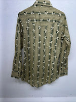 New Men’s Green ELY Plains Long Sleeve Pearl Snap Shirt. 15x34 M S-4