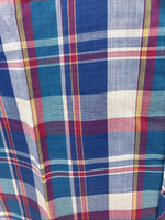 New Men’s ELY Cattleman Blue Plaid Short Sleeve Pearl Snap Medium AA-116 