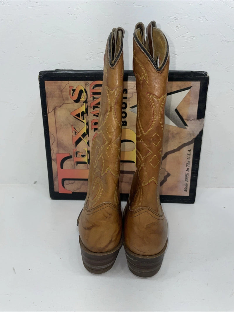 New Men’s Brown Texas Brand Cowboy Boots. M 195 8 D. 1-123
