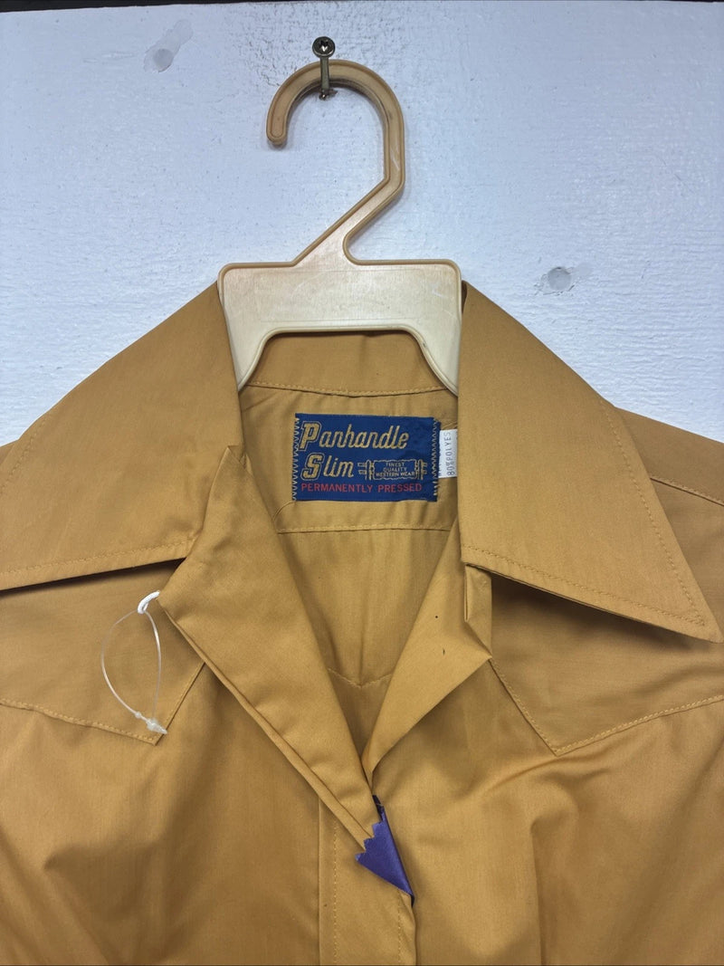 New Women’s Panhandle Slim Yellow Long Sleeve Button Up Size 10 KK-4