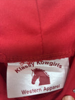 New Glassy Kowgirls Red Gem Long Sleeve Show Shirt Medium TT-103