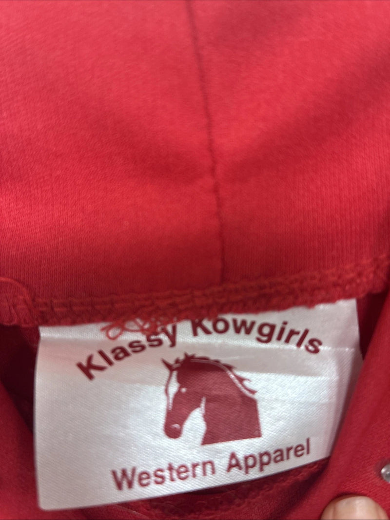 New Glassy Kowgirls Red Gem Long Sleeve Show Shirt Medium TT-103