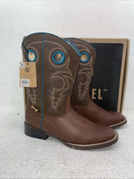 New Youth Brown DBL Barrel Cowboy Boots. 4476232 5. 2-94