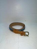 New Blue Genuine Leather Fox And French Horn 32” Belt #1120 JJ-47