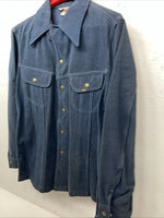 New Women’s Lee Blue Long Sleeve Button Up Jacket M #1941 3C-45