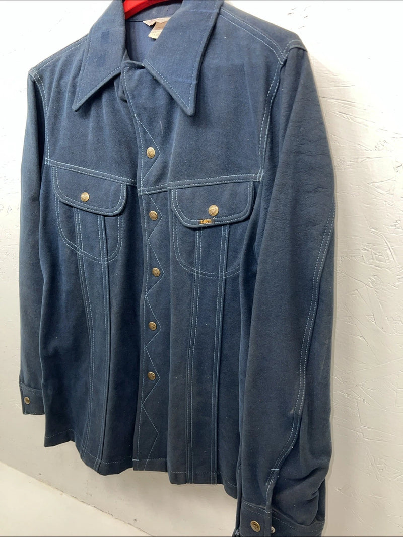 New Women’s Lee Blue Long Sleeve Button Up Jacket M #1941 3C-45