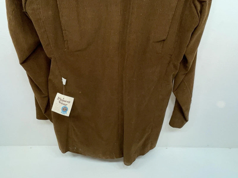 New Men’s Brown Pioneer Wear Long Sleeve Button Up Coat L 3B-120