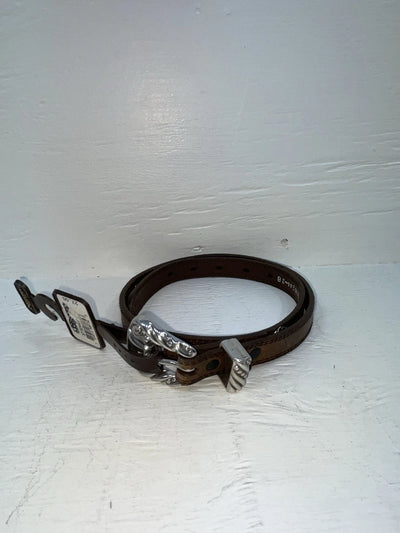 New Brown Genuine Leather Nocona Silver Pendent 28” Belt #3216244 JJ-25