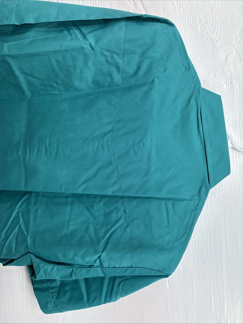 New Men’s ELY Cattleman Teal Short Sleeve Pearl Snap 17 XL M-41