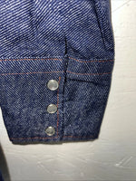 New Men’s Denim Karman Pearl Snap Long Sleeve Shirt 14.5x33 Small P-23