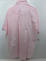 New Men’s Panhandle Slim Pink Stripe Short Sleeve Peal Snap 17 XL R-75