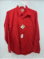 New Men’s ELY Cattleman Red Western Long Sleeve Pearl Snap 16.5 X 35 Large T-63