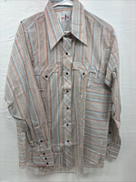 New Men’s Tem Tex Multicolor Stripe Long Sleeve Pearl Snap 16.5 X 34 Large R-18