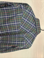 New Men’s ELY Plains Blue Green Plaid Long Sleeve Pearl Snap 15.5 Medium R-30