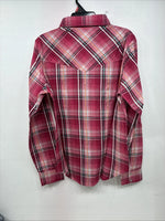 New Women’s Cumberland Pink plaid Long Sleeve Pearl Snap Small DD-98