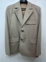 New Men’s Pioneer Wear Tan Plaid Suit Jacket 42 #589 V-604
