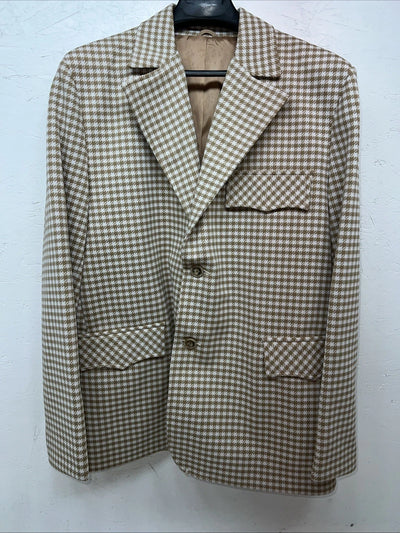 New Men’s Pioneer Wear Tan Plaid Suit Jacket 42 #589 V-604