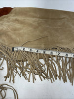 NOS Brown Show Chaps With Fringe Adjustable Waist 32” I-73